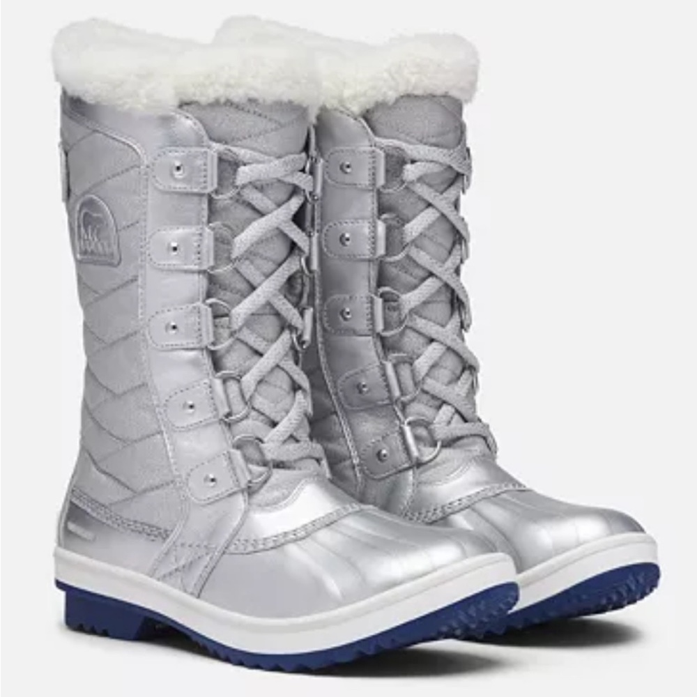 NEW! DISNEY X SOREL TOFINO II FROZEN- WOMEN WATERPROOF PURE SILVER BOOTS SIZE 8